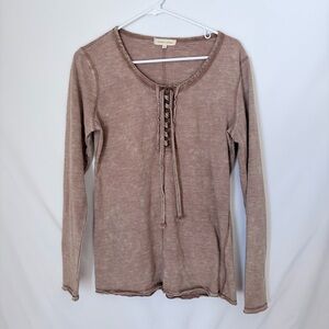 Gilded Intent Long Sleeve Top in Soft Brown